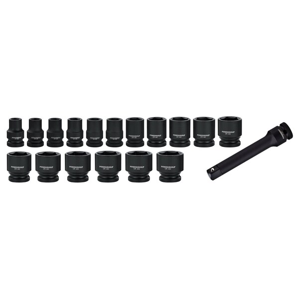 18Pc 1/2" Drive SAE Impact Socket Set